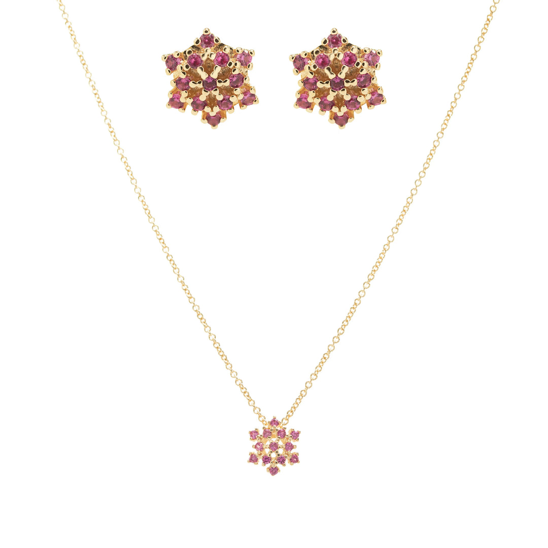 Bright Flake with Red Cubic Zirconia set 18k Gold Filled, Elladora Store Australia