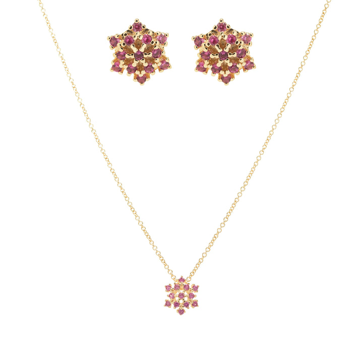 Bright Flake with Red Cubic Zirconia set 18k Gold Filled, Elladora Store Australia