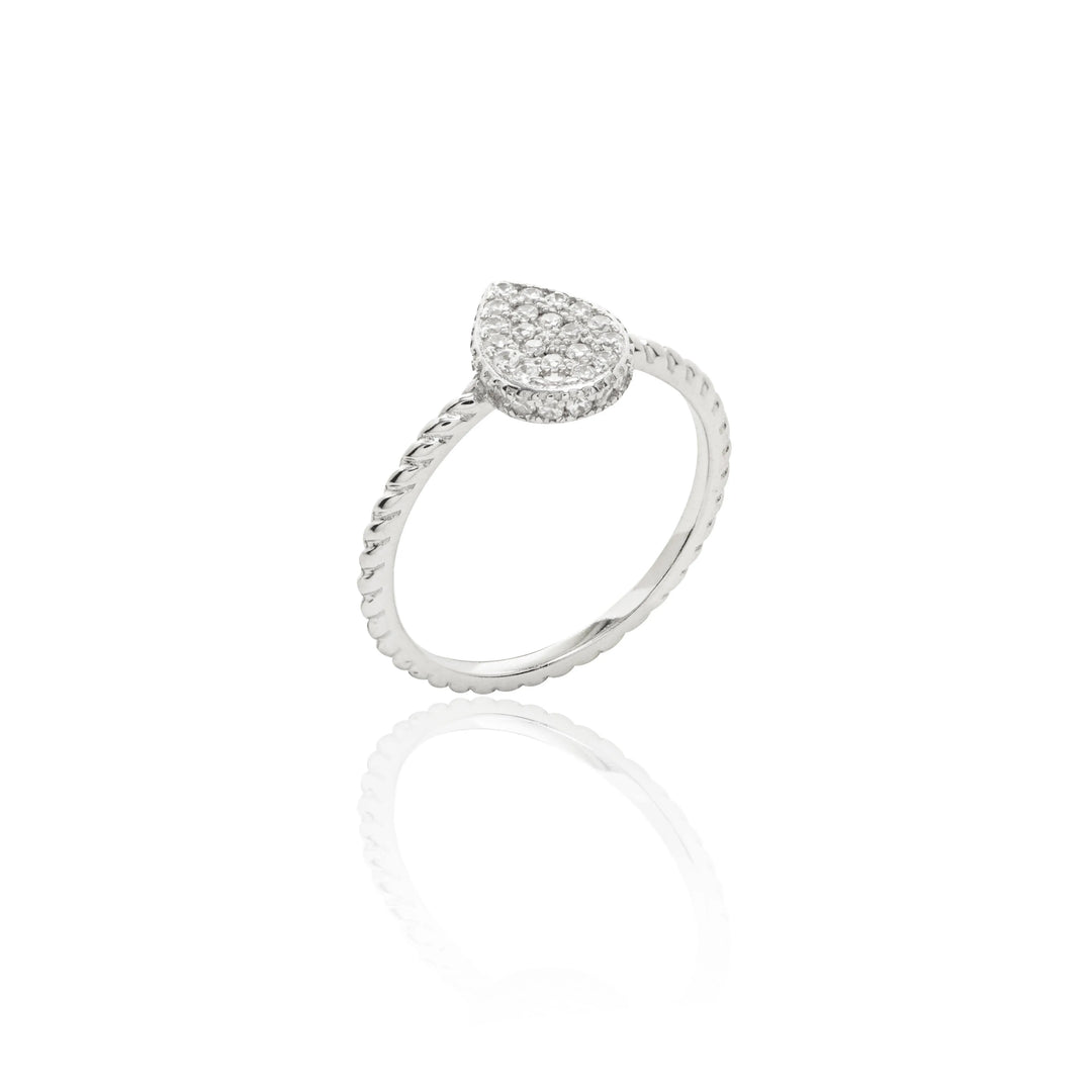 bright drop with white cubic zirconia ring 925 Sterling Silver Elladora Store Australia