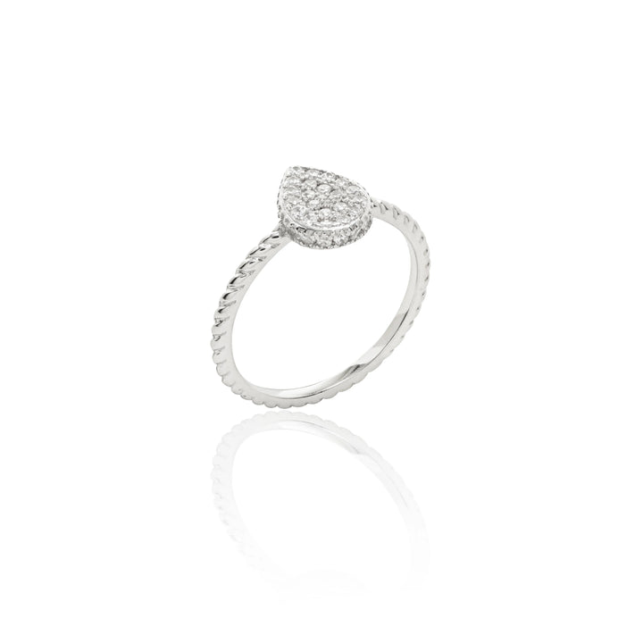bright drop with white cubic zirconia ring 925 Sterling Silver Elladora Store Australia