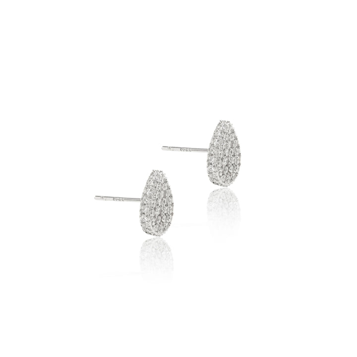 bright drop with white cubic zirconia stud earrings 925 Sterling Silver Elladora Store Australia