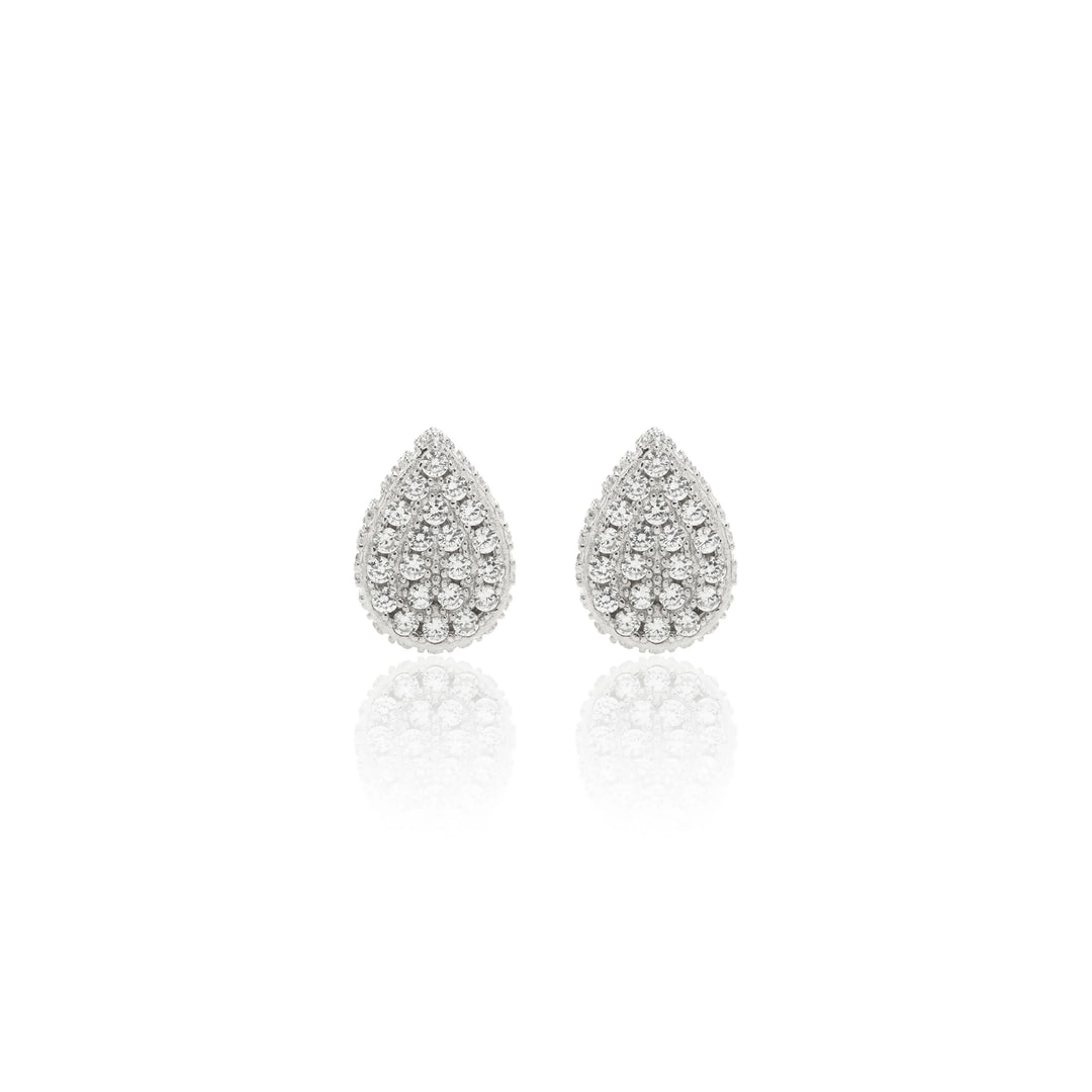 bright drop with white cubic zirconia stud earrings 925 Sterling Silver Elladora Store Australia