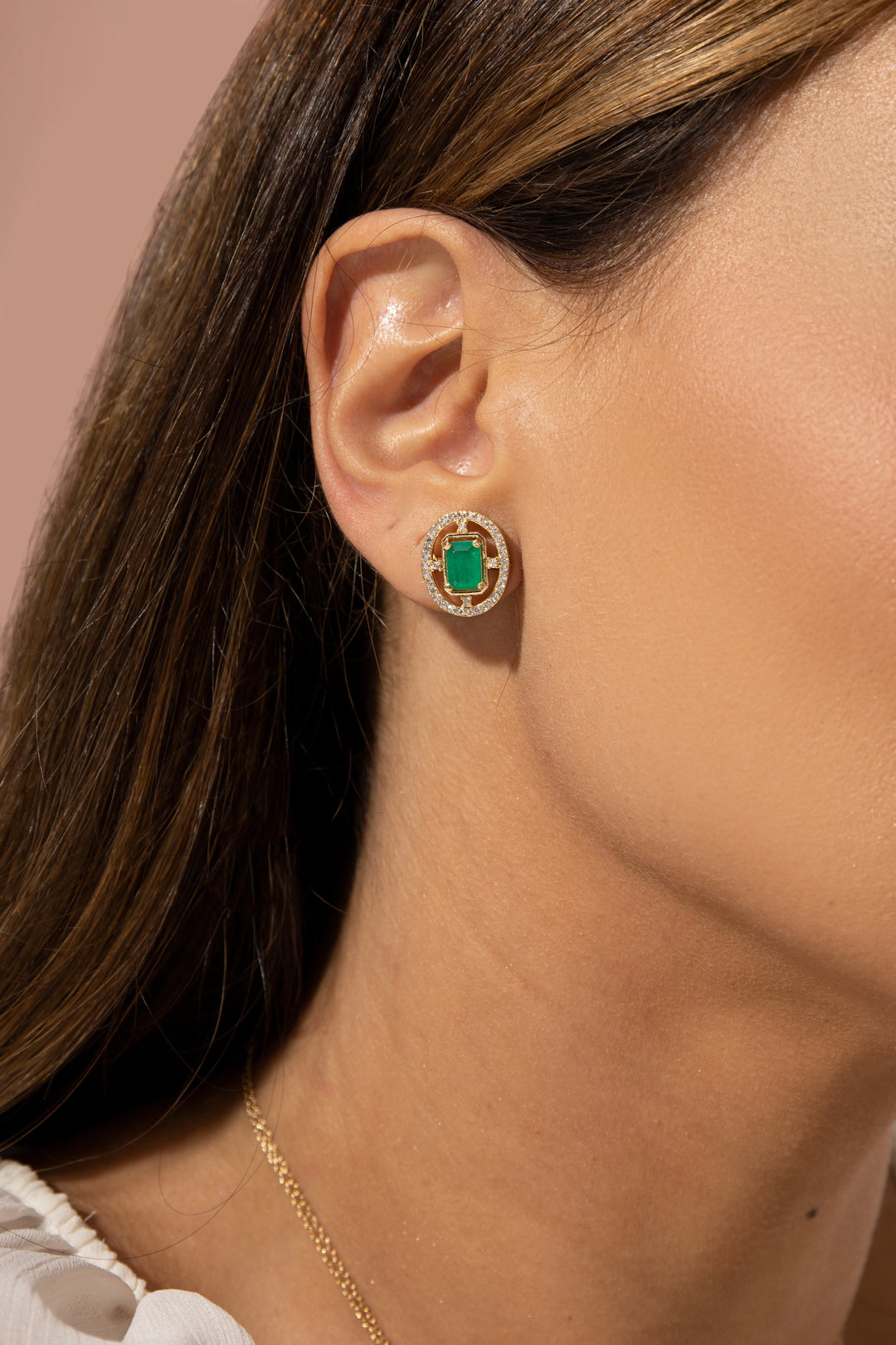 Bright Emerald Crystal Earrings, 18k Gold Filled