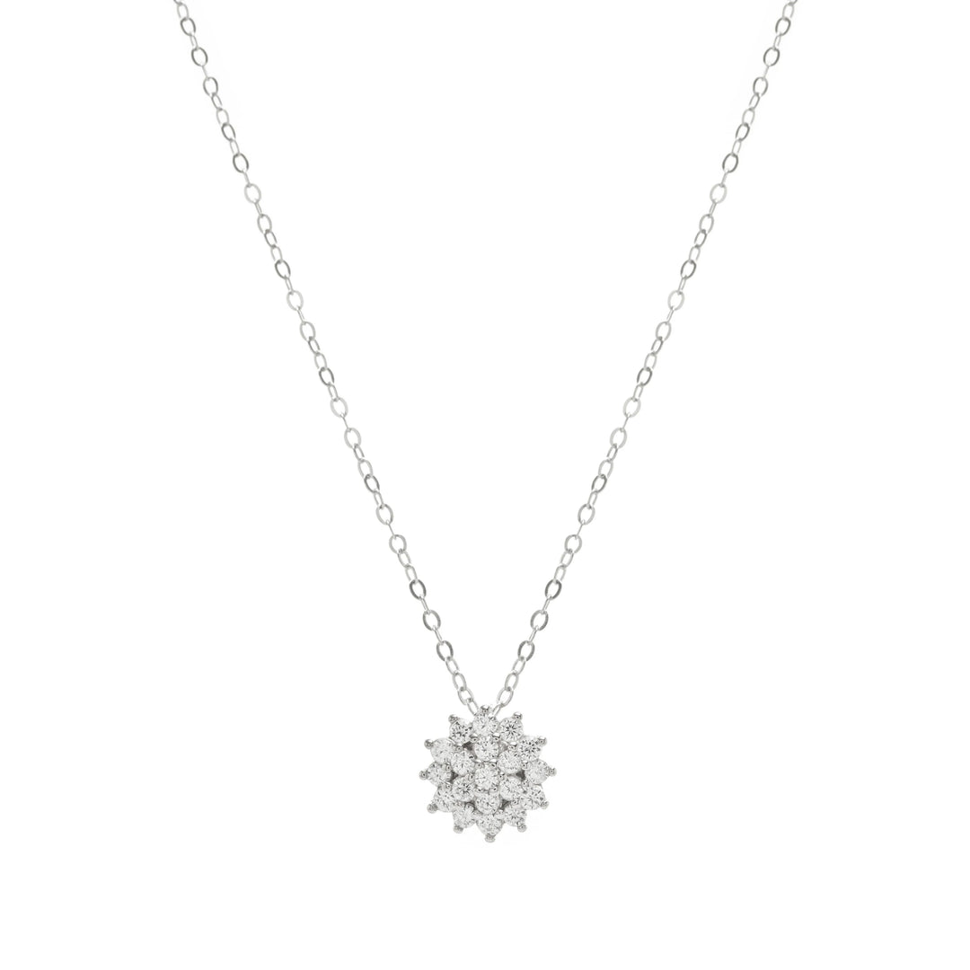 bright flake with white cubic zirconia pendante necklace 925 Sterling Silver Elladora Store Australia