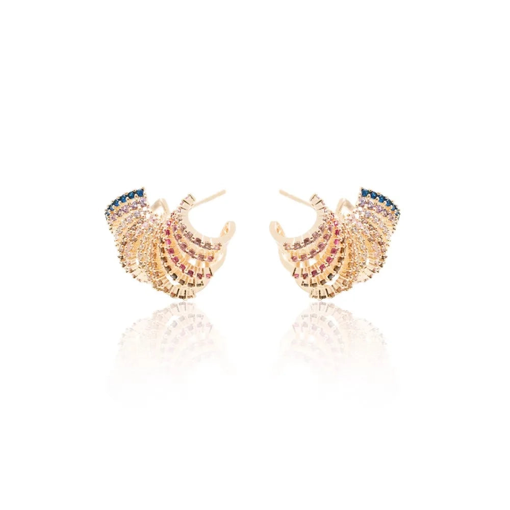 Bright Modern Wave Ear Cuffs Earrings, 18k Gold Filled