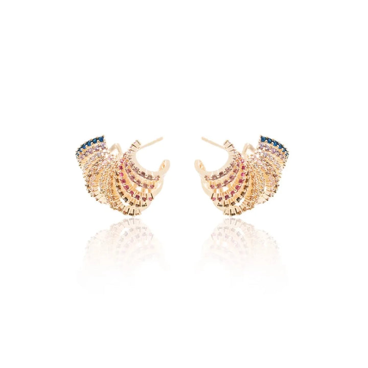 Bright Modern Wave Ear Cuffs Earrings, 18k Gold Filled