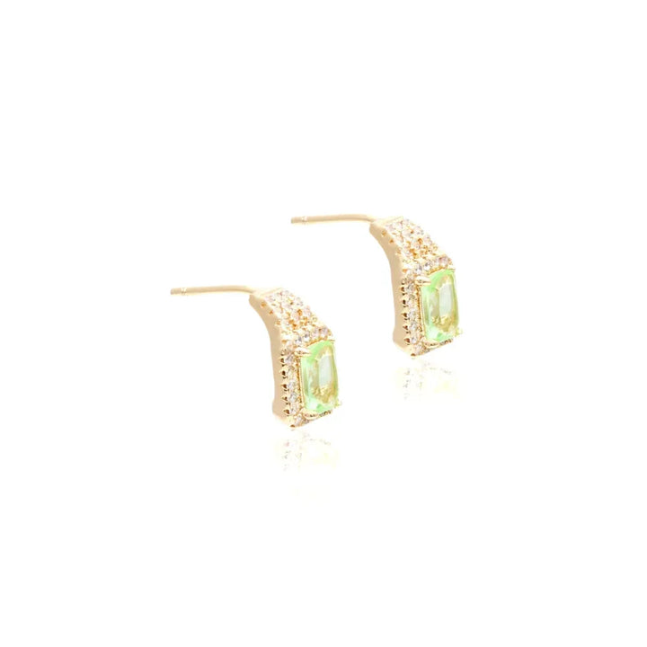 Bright Pondage & Peridot Stud Earrings