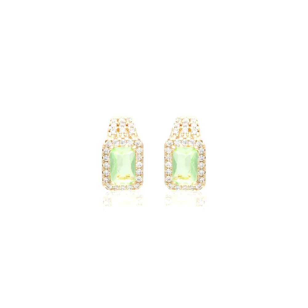 Bright Pondage & Peridot Stud Earrings