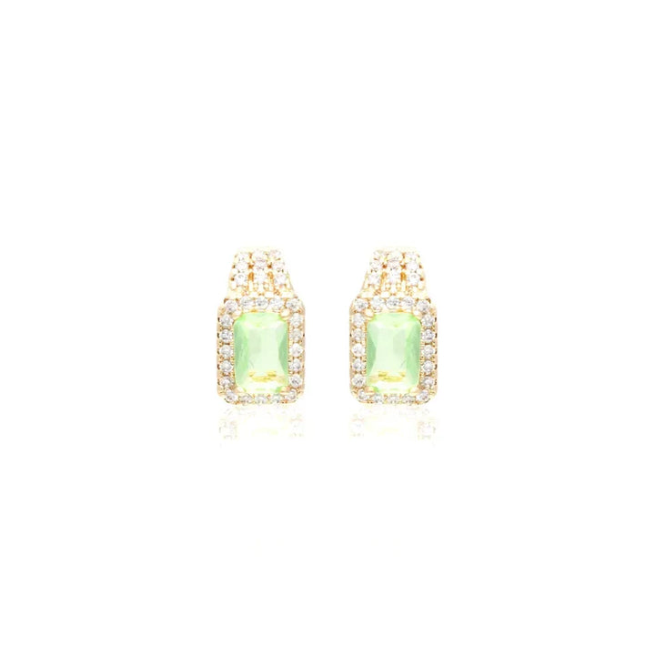 Bright Pondage & Peridot Stud Earrings