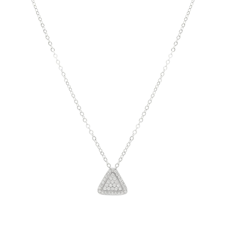 Bright Triangle with white Cubic Zirconia Pendant Necklace, 925 Sterling Silver Elladora Store Australia