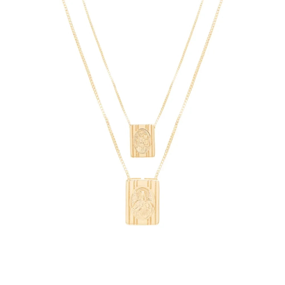 Classic Modern Scapular Necklace, 18k Gold Plated – ELLADORA STORE