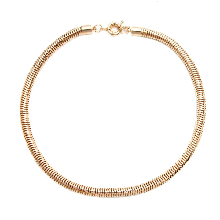 Classic Modern Bold Necklace, 18k Gold Plated