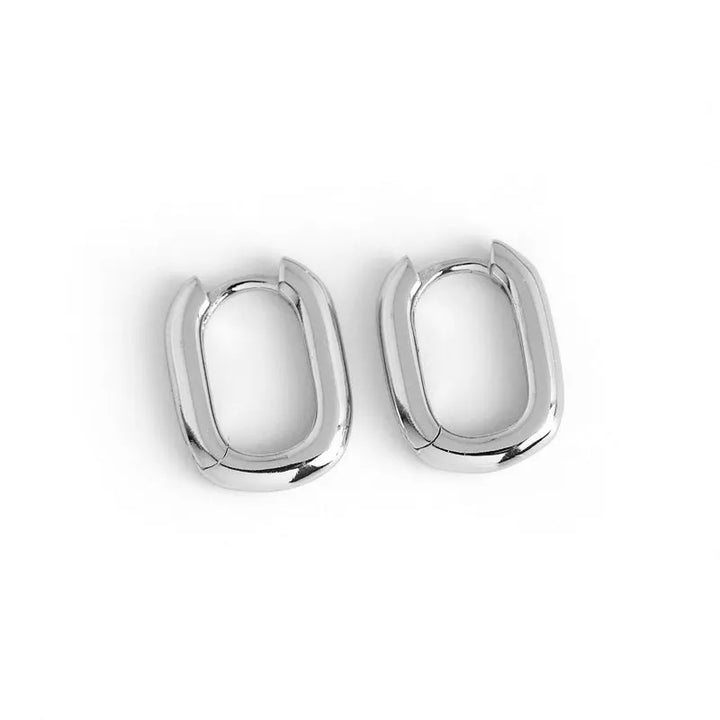 Classic Square Huggie Earring, 925 Sterling Silver & 18k Gold Plated