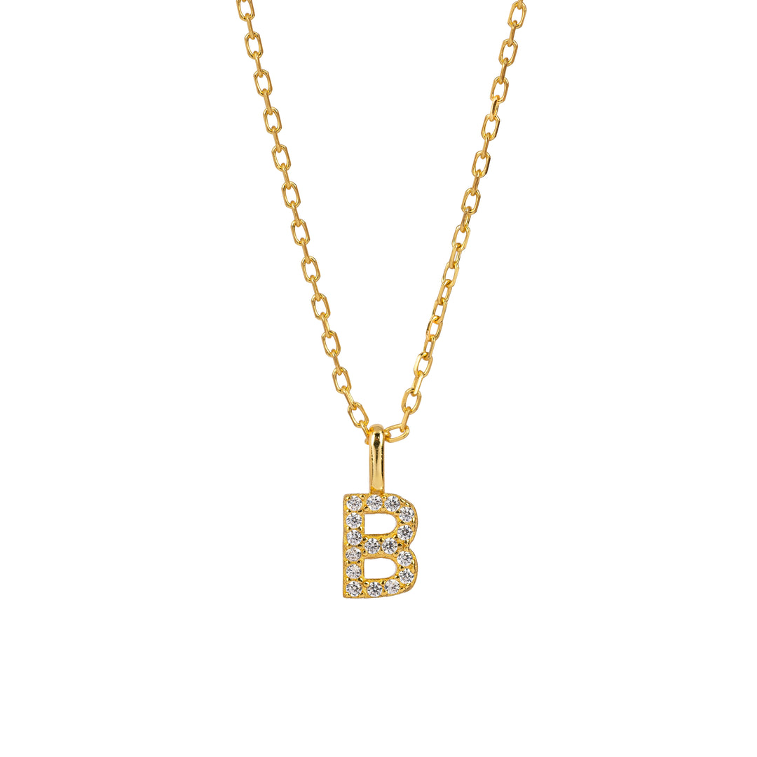 Minimalist Letter Pendant Necklace, 925 Sterling Silver