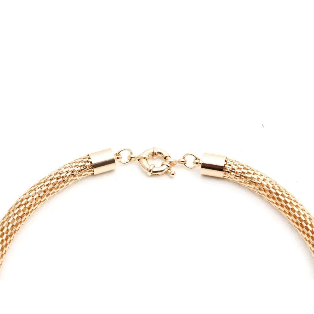 Classic Modern Mesh Necklace, 18k Gold Plated