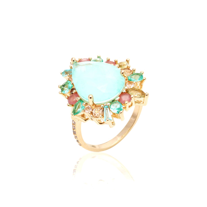 Dana Light Tourmaline Fusion Ring, 18k Gold Filled