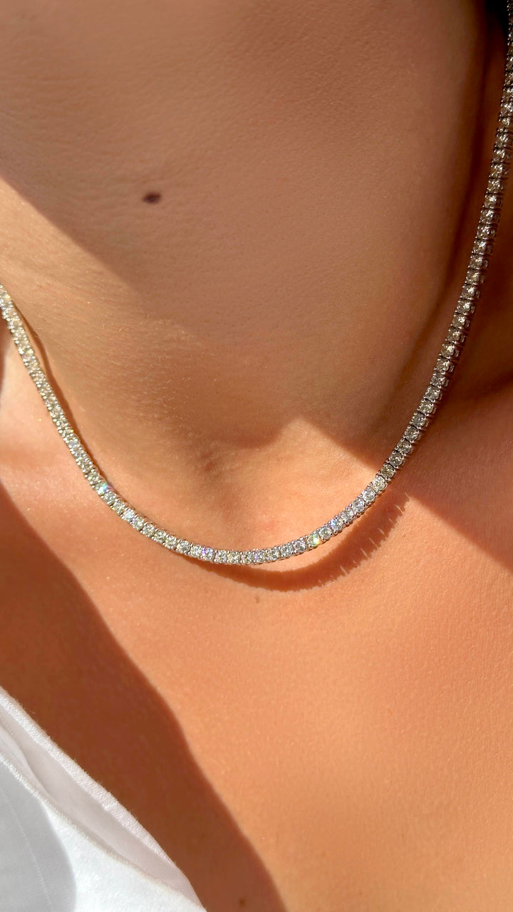 Lemon Zirconia Tennis Bracelet and Necklace Set, Rhodium Plated