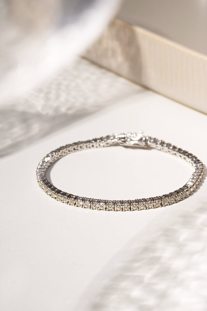 Lemon Zirconia Tennis Bracelet and Necklace Set, Rhodium Plated