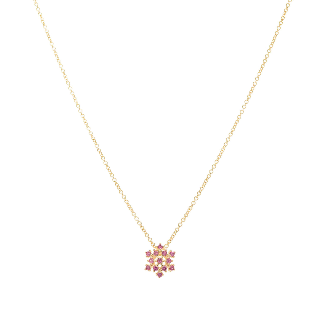 Bright Flake with Red Cubic Zirconia pendant necklace 18k Gold Filled, Elladora Store Australia 