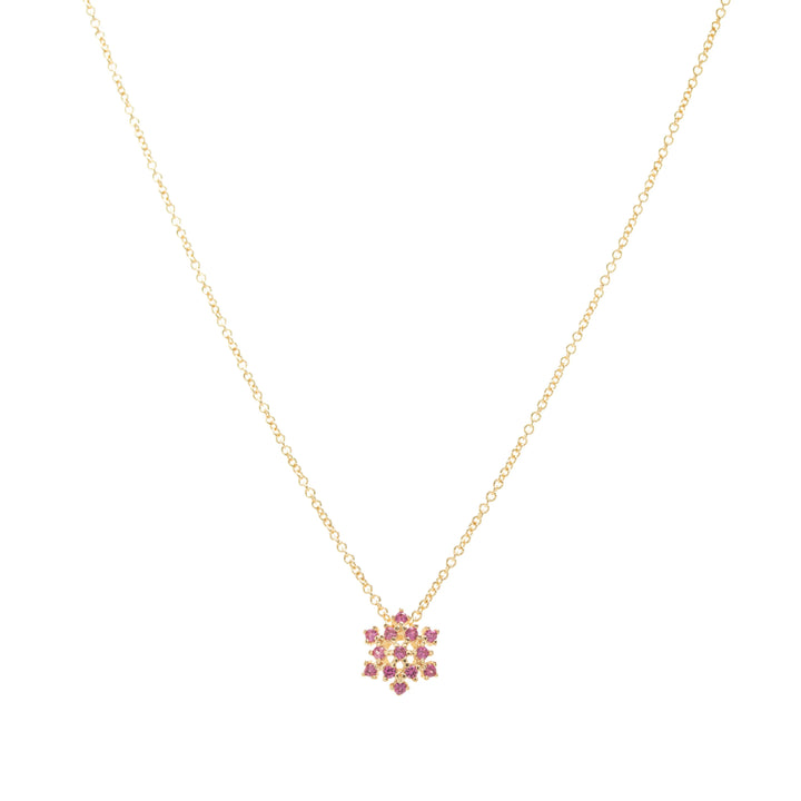Bright Flake with Red Cubic Zirconia pendant necklace 18k Gold Filled, Elladora Store Australia 