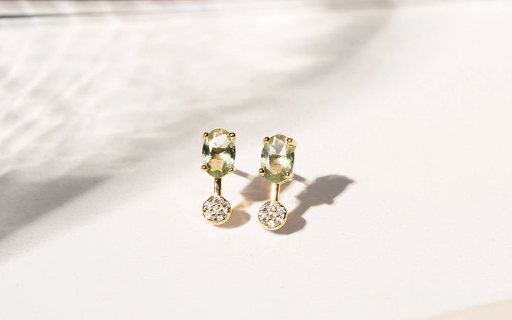 Bright Beryl Crystal Earrings and Bracelet Set, 18k Gold Filled
