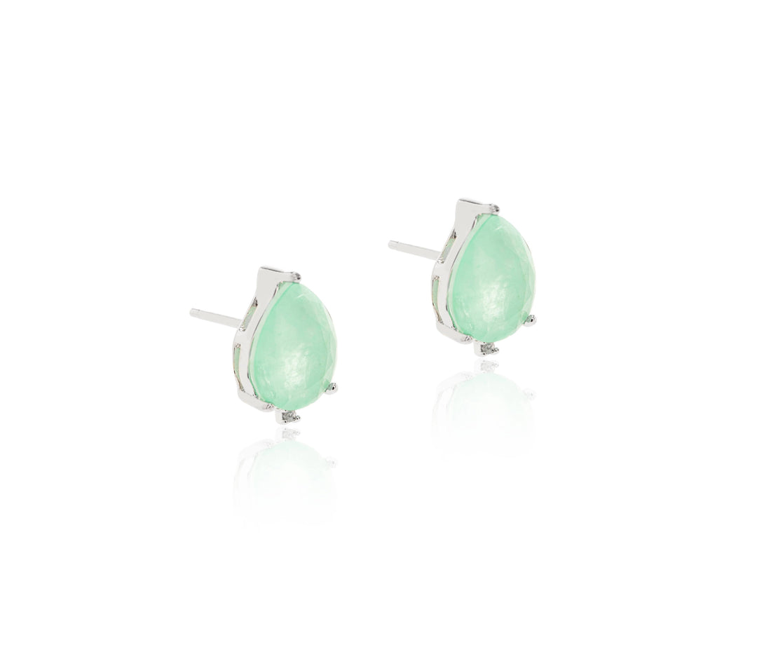 Bright Colombian Emerald Teardrop Earrings, 925 Sterling Silver
