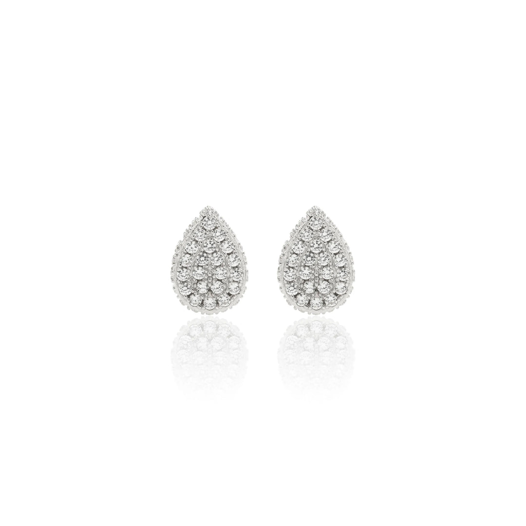 bright drop with white cubic zirconia stud earrings 925 Sterling Silver Elladora Store Australia 