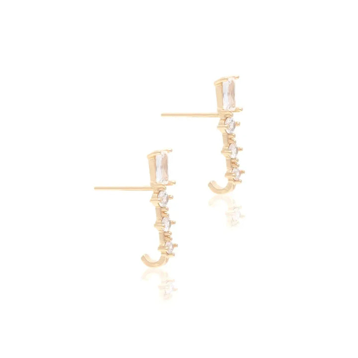 Bright Ear Hook Earrings, 18k Gold Filled