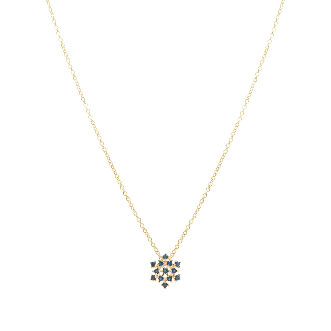 Bright Flake Dark Blue Cubic Zirconia Set, 18k Gold Filled