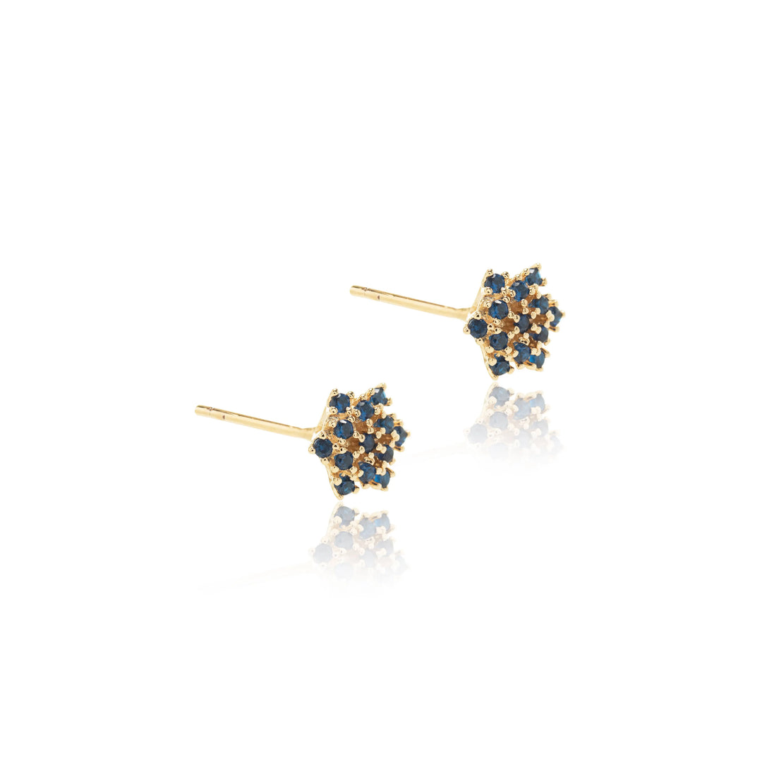  Bright flake dark blue cubic zirconia stud earrings 18k gold filled on copper Elladora Store Australia