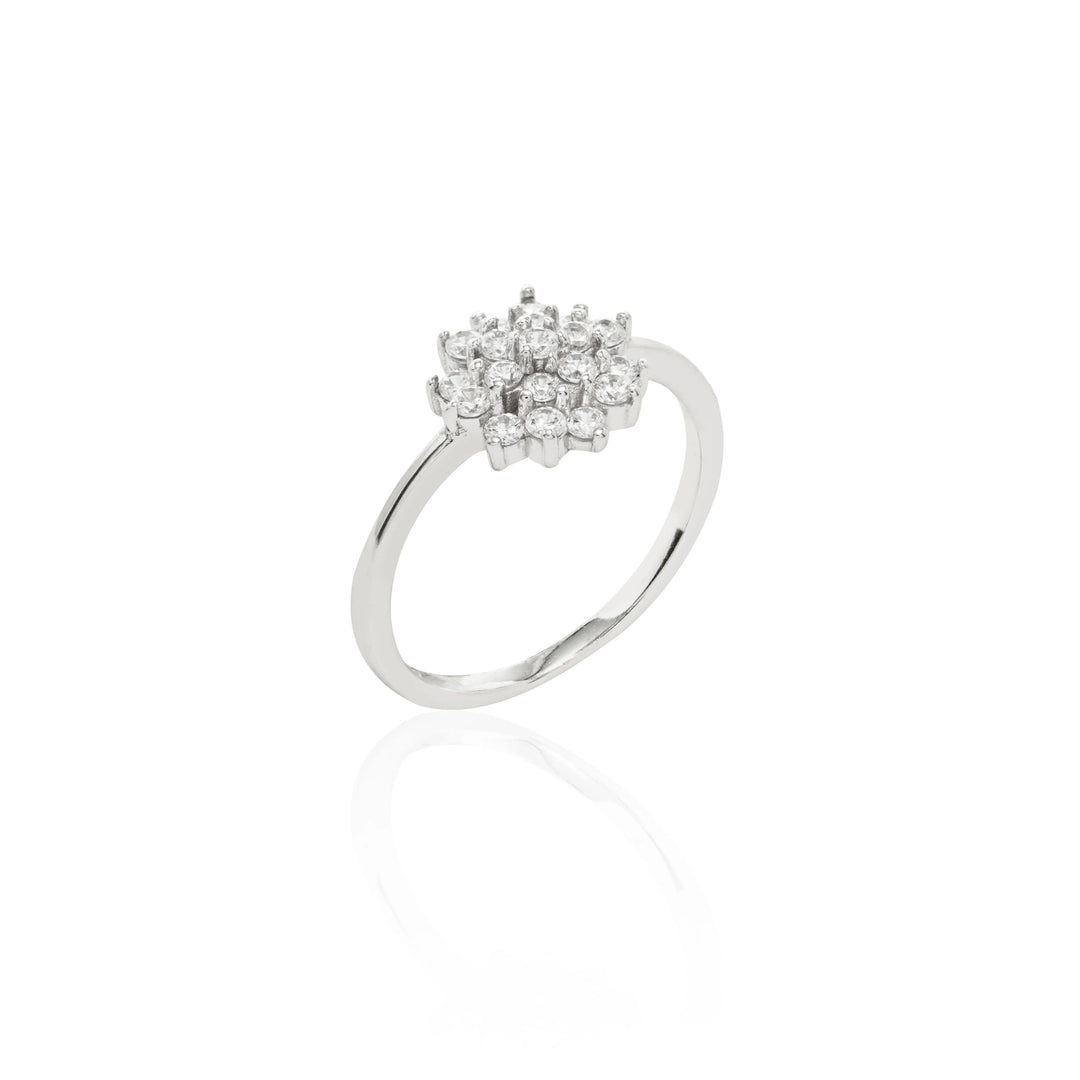 bright flake with white cubic zirconia solitaire ring 925 Sterling Silver Elladora Store Australia 