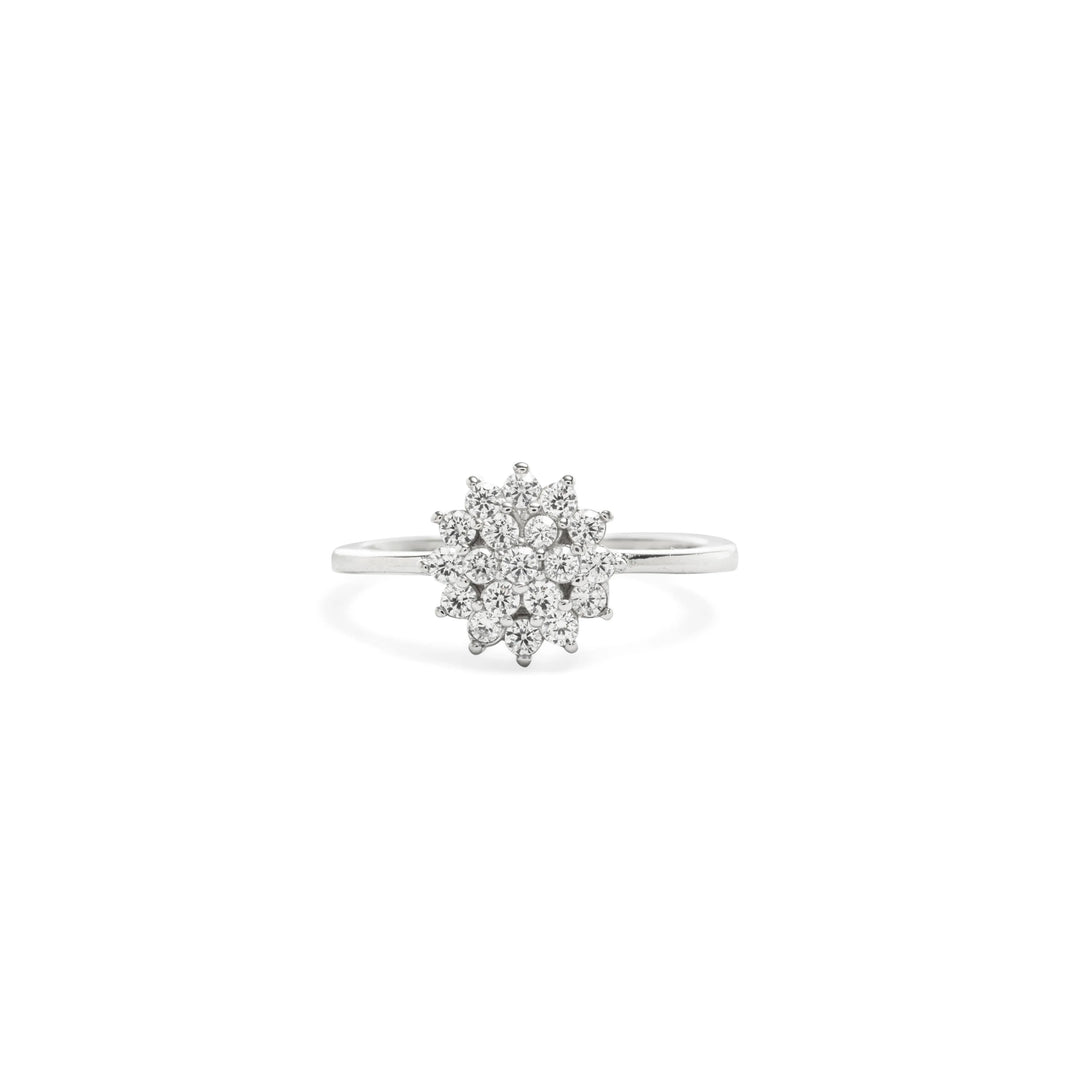 bright flake with white cubic zirconia solitaire ring 925 Sterling Silver Elladora Store Australia 