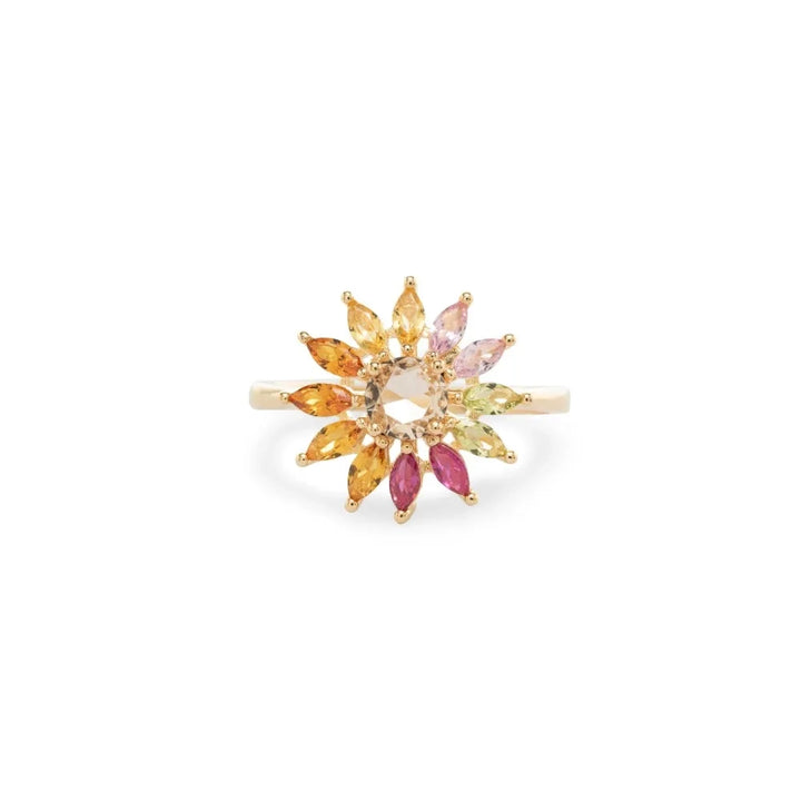 Bright Flower Ring, 18k Gold Filled