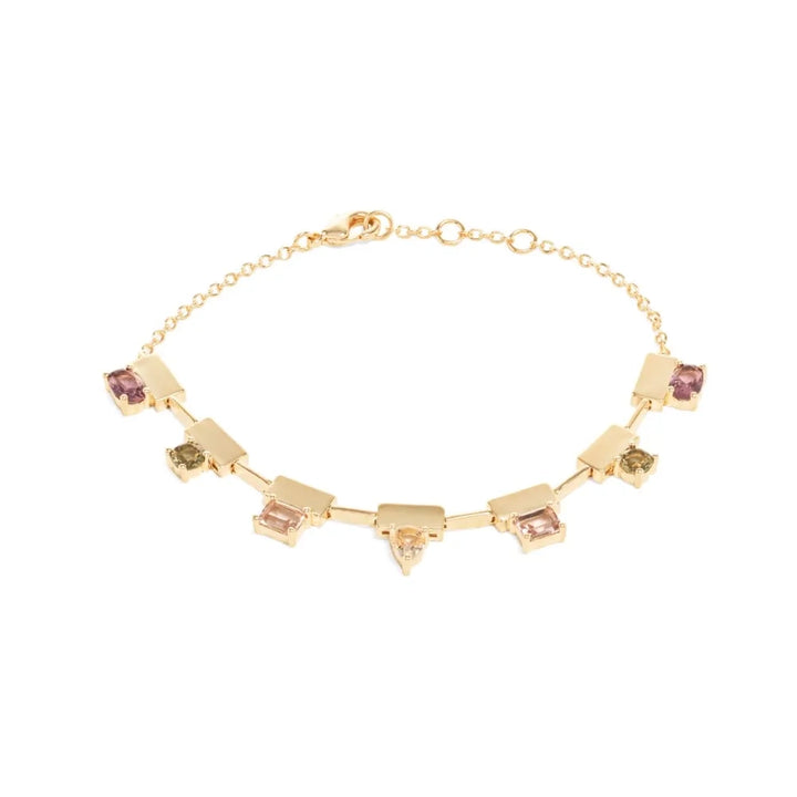Bright Geometric Bracelet, 18k Gold Filled