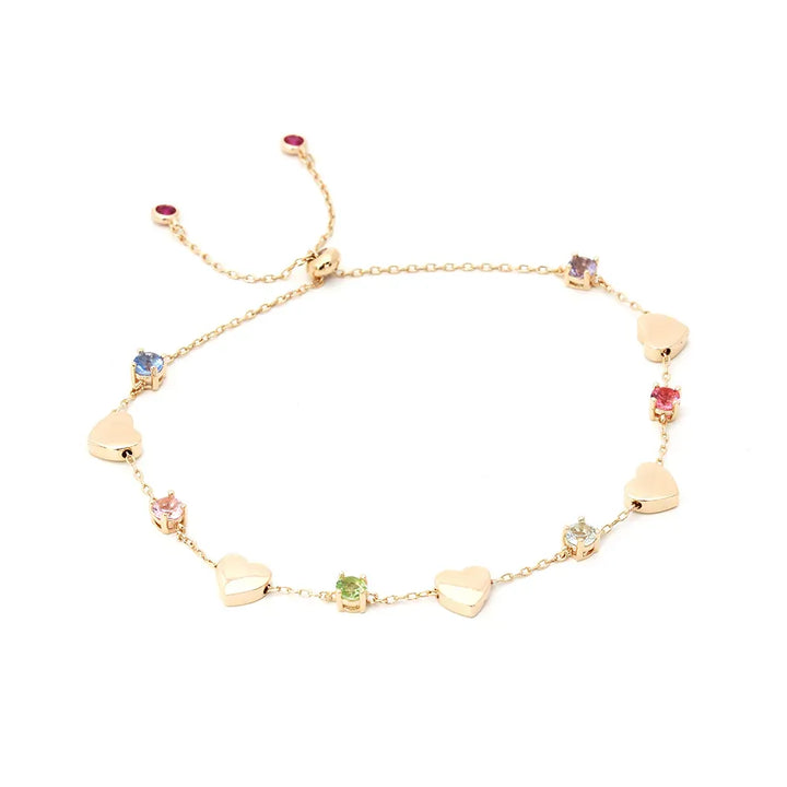 Bright Heart Adjustable Bracelet, 18k Gold Filled