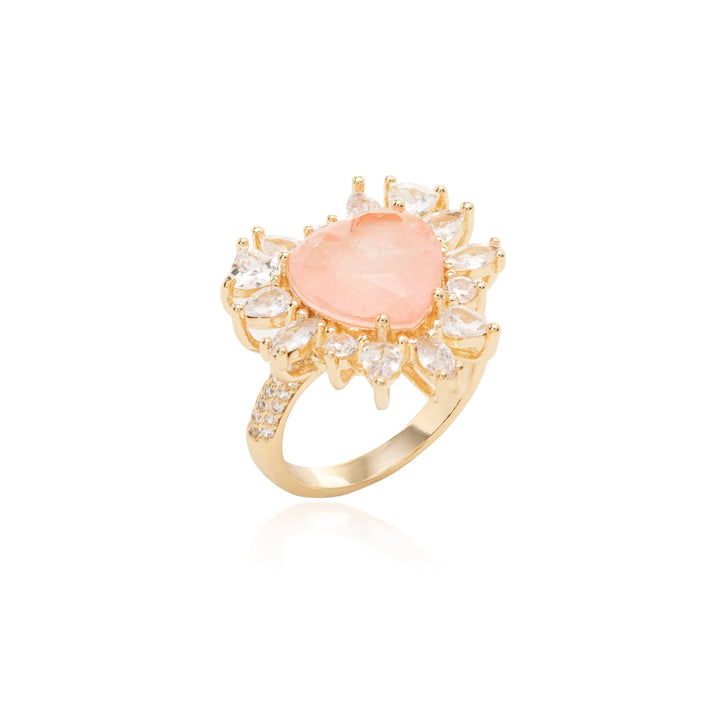 Bright Heart Morganite Fusion Ring, 18k Gold Filled