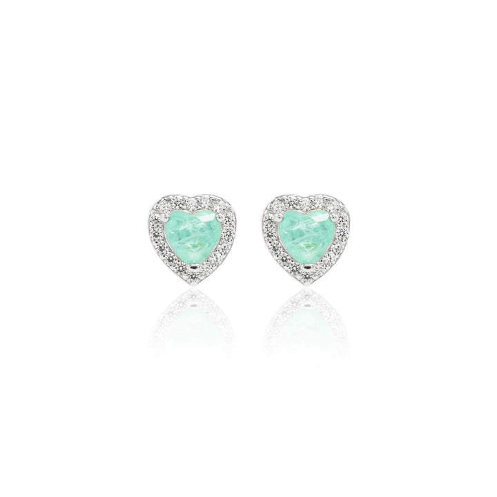 Bright Heart Paraiba Tourmaline Fusion Earrings, 925 Sterling Silver