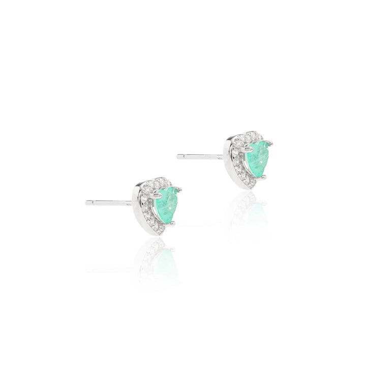 Bright Heart Paraiba Tourmaline Fusion Earrings, 925 Sterling Silver