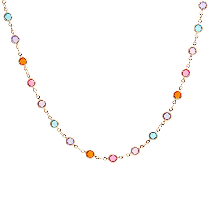 Bright Lunette Multicolour Necklace, 18k Gold Filled