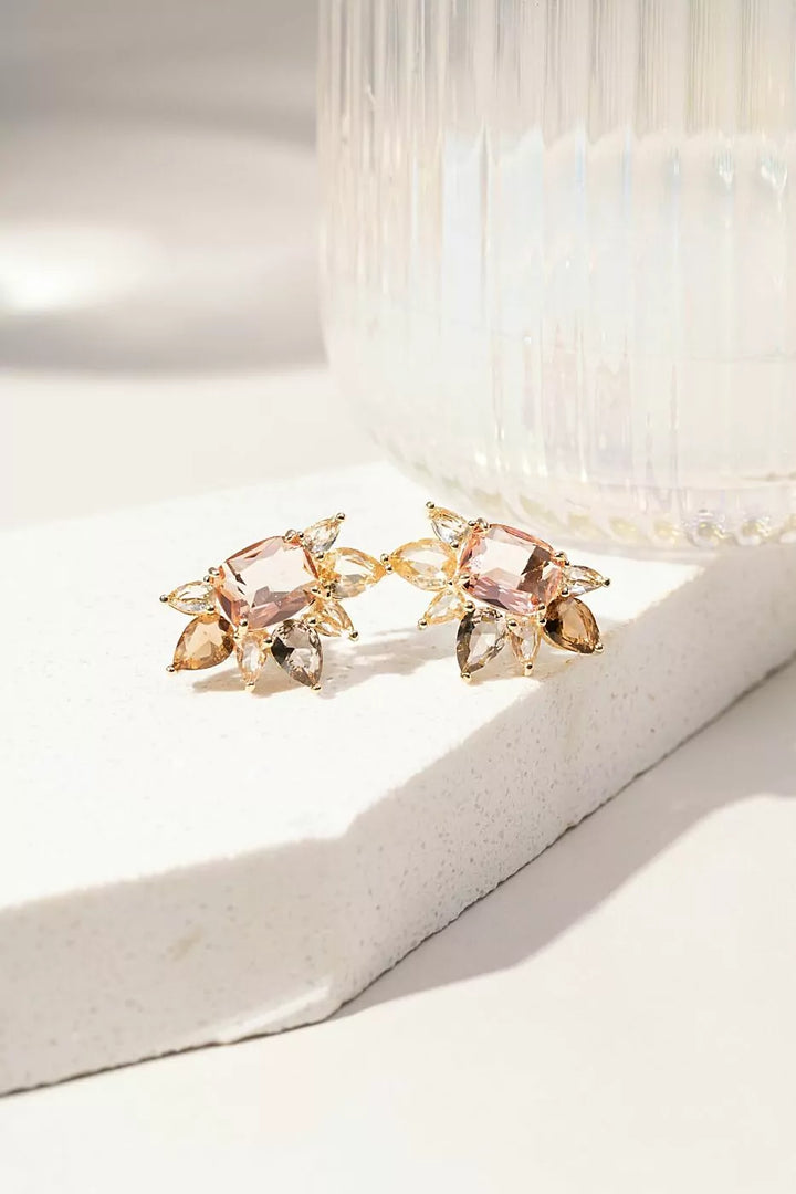 Bright Mixed-Shape Pastel Crystal Earrings, 18k Gold Filled