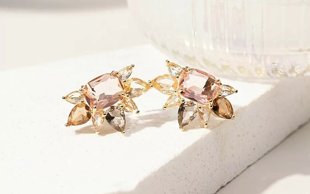 Bright Mixed-Shape Pastel Crystal Earrings, 18k Gold Filled
