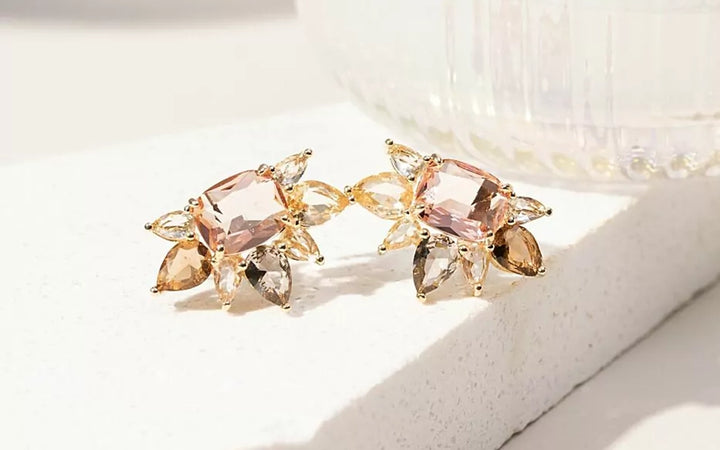 Bright Mixed-Shape Pastel Crystal Earrings, 18k Gold Filled