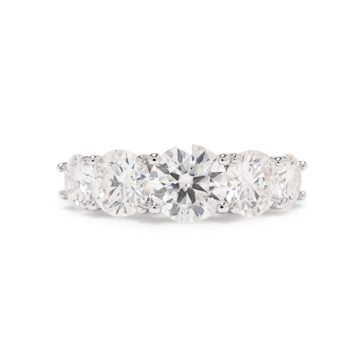 Bright Moissanite Ring 7mm, 925 Sterling Silver Rhodium Plated