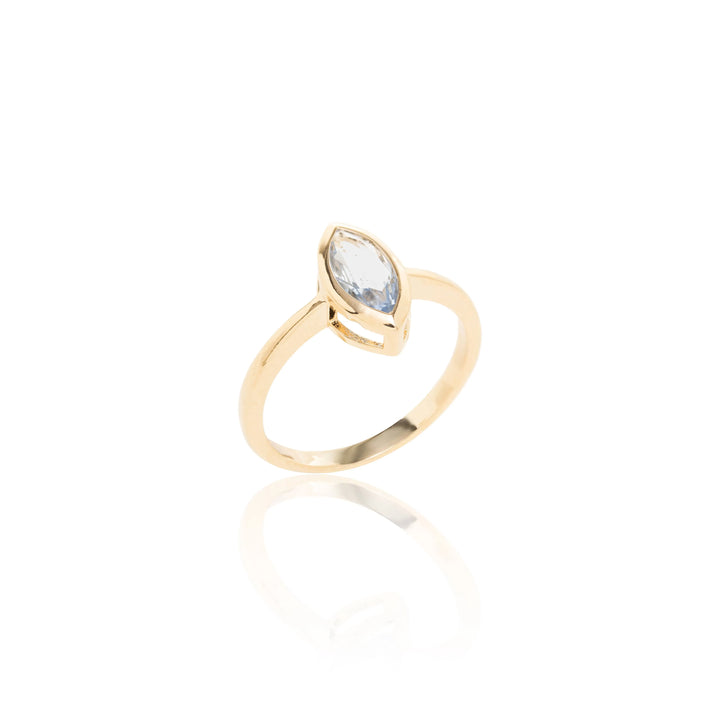 Bright Navete Tanzanite Ring, 18k Gold Filled