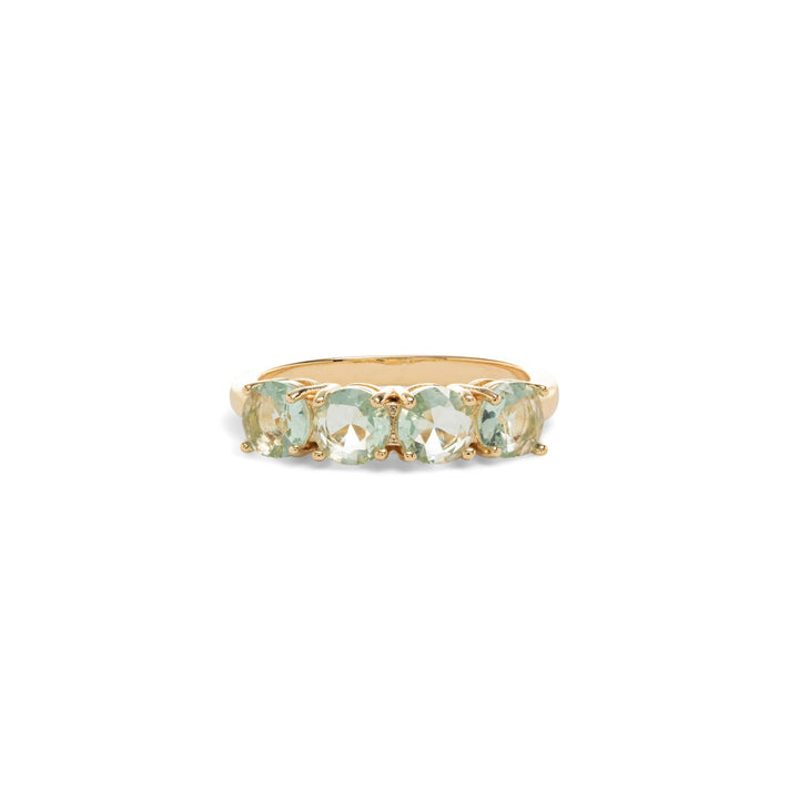 Bright Round Blue Topaz Crystal Band Ring, 18k Gold Filled Elladora Store Australia