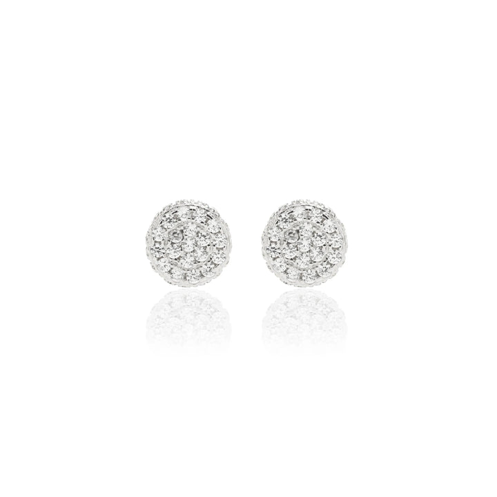 Bright Round with White Cubic Zirconia Stud Earrings, 925 Sterling Silver Elladora Store Australia