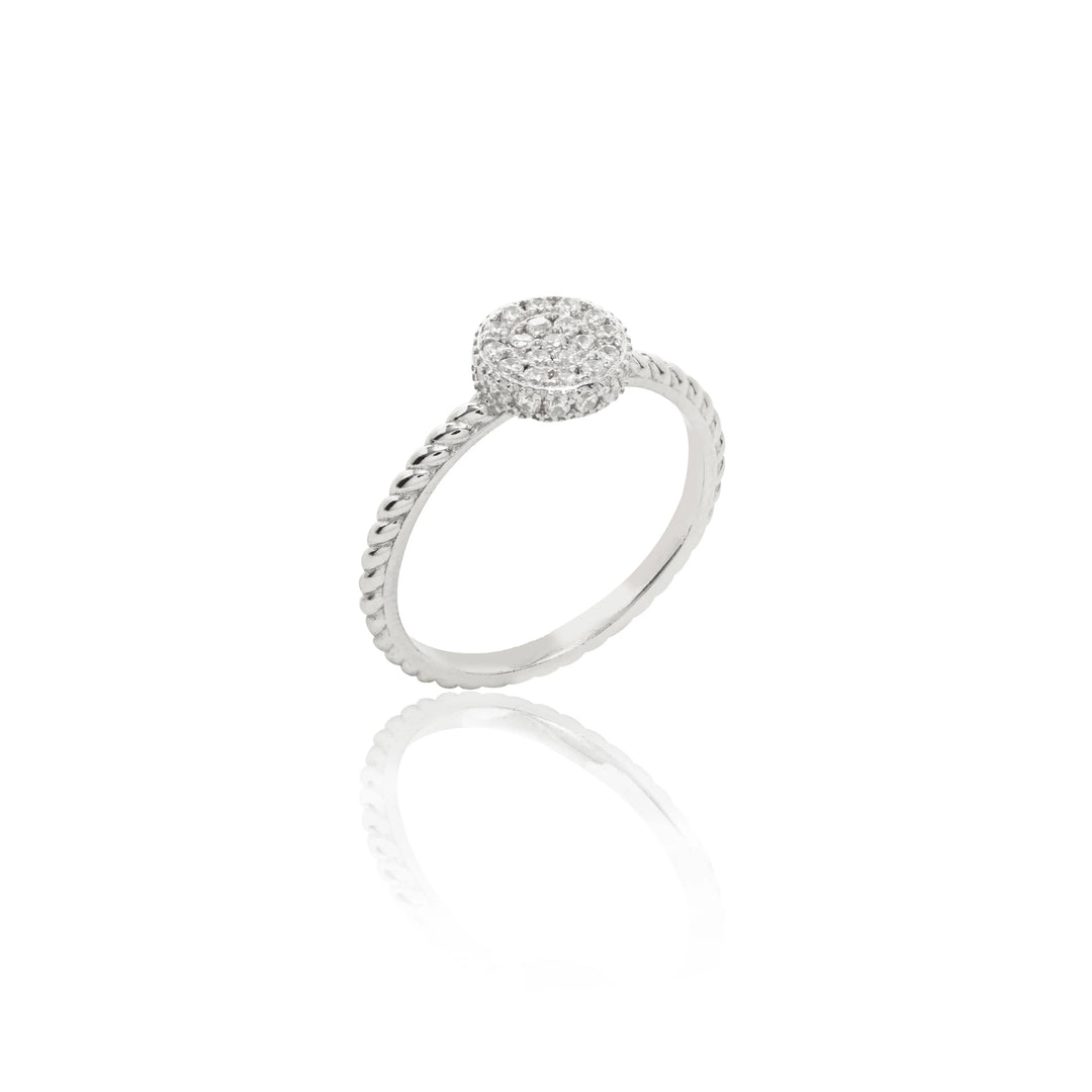 Bright Round with White Zirconia Solitaire Ring, 925 Sterling Silver Elladora Store Australia