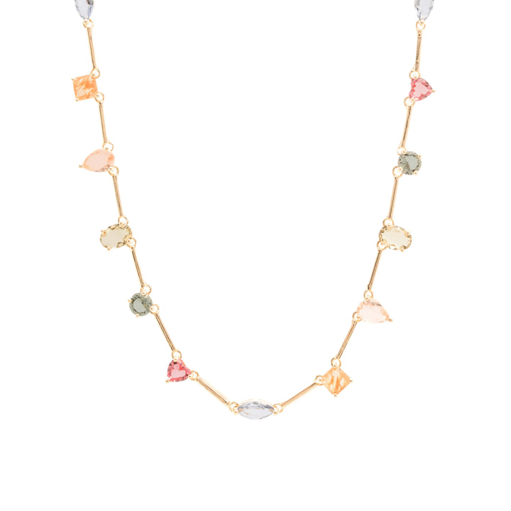 Bright Rutilated Crystals Necklace, 18k Gold Filled