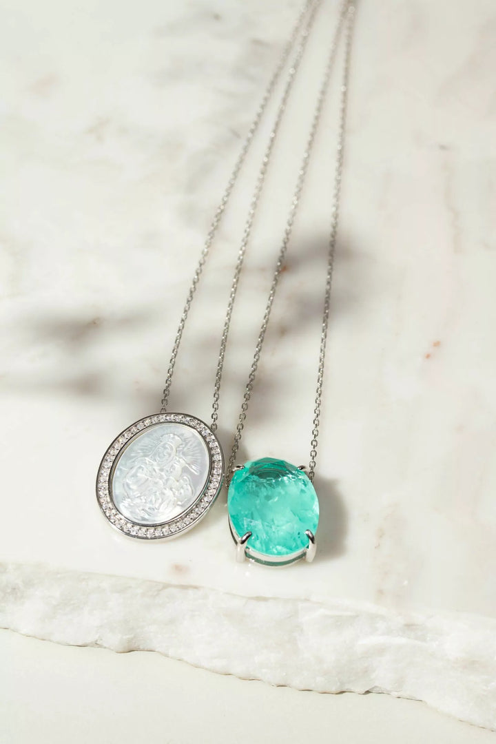 Bright Scapular Paraiba Tourmaline Fusion, 925 Sterling Silver