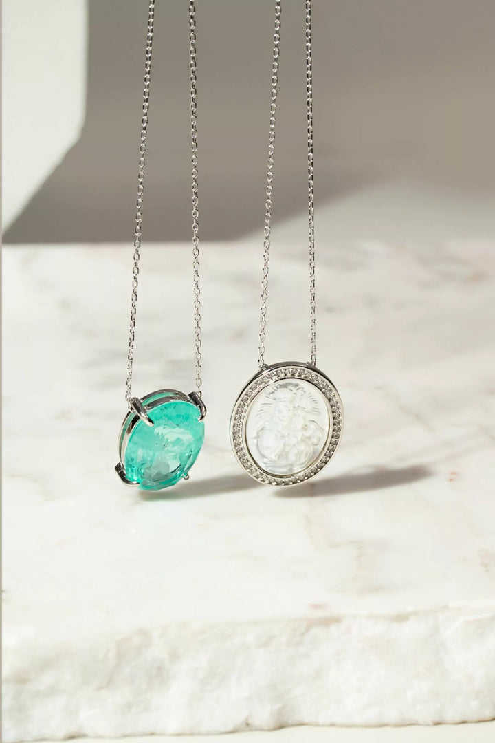 Bright Scapular Paraiba Tourmaline Fusion, 925 Sterling Silver